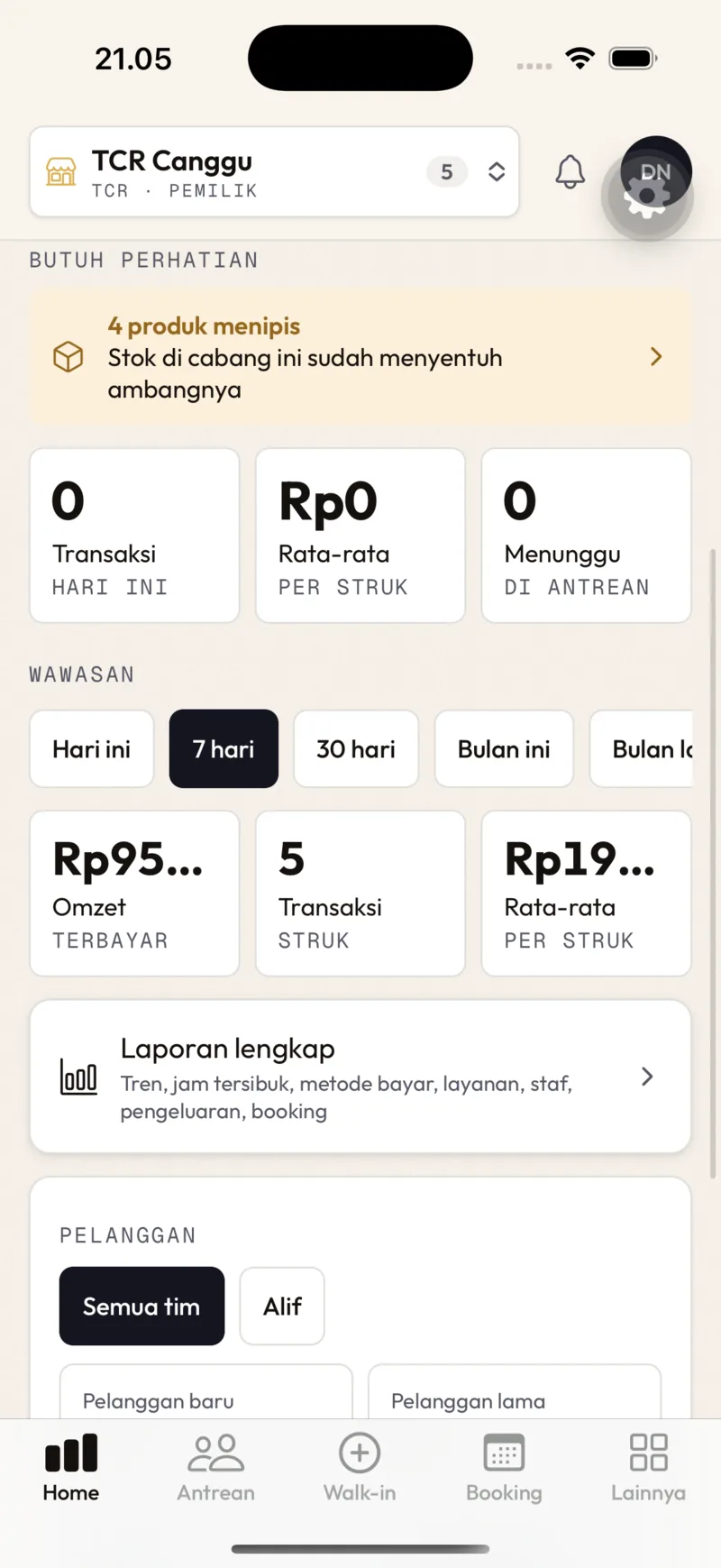 Home — Butuh perhatian, angka hari ini, Wawasan per rentang