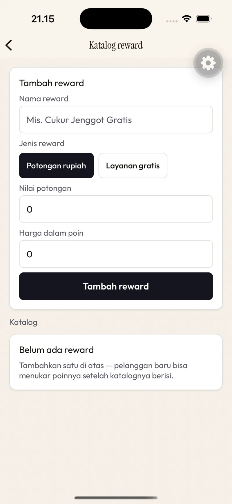 Katalog reward
