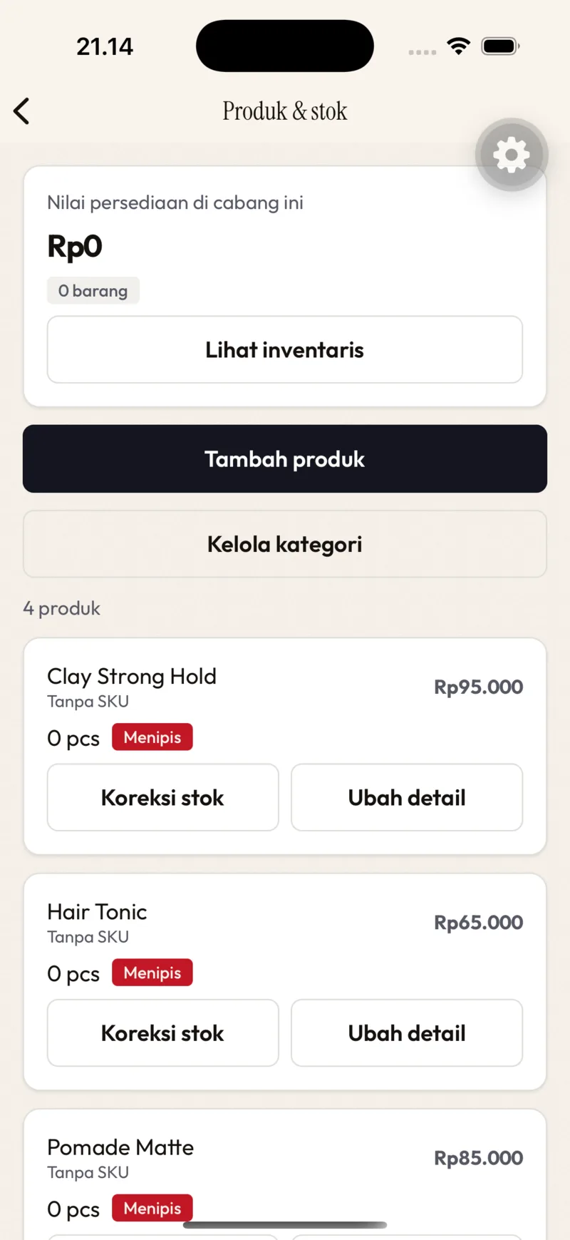 Produk & stok