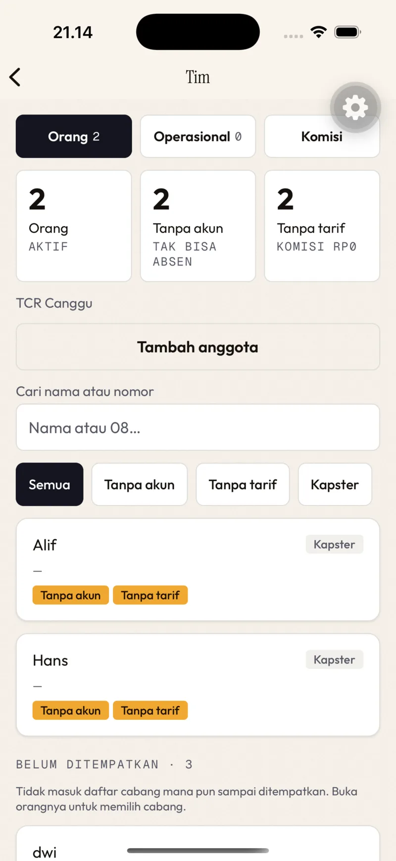 Tim → Orang